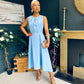 Jean Detailed Occasion Dress Pwr Blue
