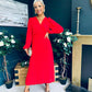 Blaire Banded Midi Dress Red
