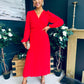 Blaire Banded Midi Dress Red