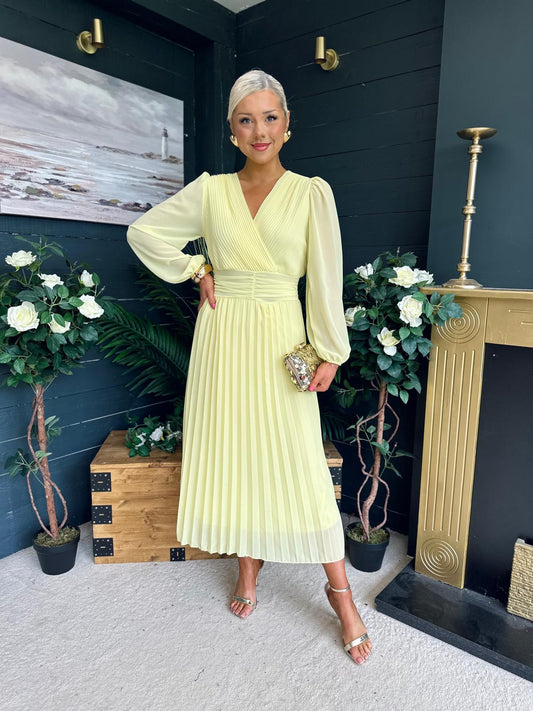 Blaire Banded Midi Dress Yellow