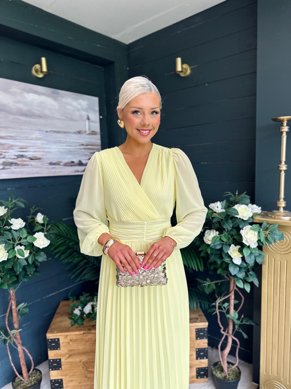 Blaire Banded Midi Dress Yellow Pre Order Arriving 10 May
