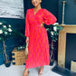 Laoise Banded Midi Dress Pink & Orange