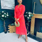 Laoise Banded Midi Dress Pink & Orange
