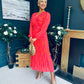 Laoise Banded Midi Dress Pink & Orange