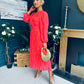 Laoise Banded Midi Dress Pink & Orange