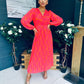 Laoise Banded Midi Dress Pink & Orange