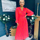 Laoise Banded Midi Dress Pink & Orange