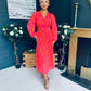 Laoise Banded Midi Dress Pink & Orange
