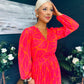 Laoise Banded Midi Dress Pink & Orange
