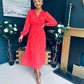 Laoise Banded Midi Dress Pink & Orange