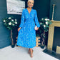 Laoise Banded Midi Dress Blue