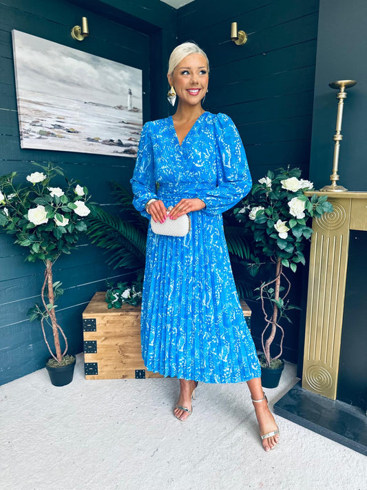 Laoise Banded Midi Dress Blue