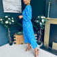 Laoise Banded Midi Dress Blue