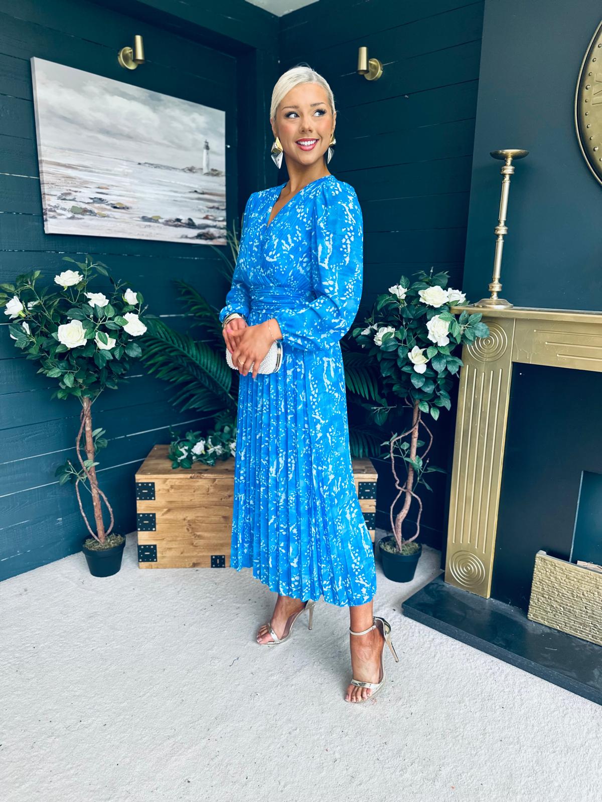 Laoise Banded Midi Dress Blue