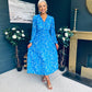 Laoise Banded Midi Dress Blue