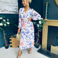 Laoise Banded Midi Dress Floral Cream