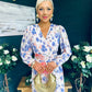 Laoise Banded Midi Dress Floral Cream