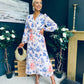 Laoise Banded Midi Dress Floral Cream