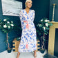 Laoise Banded Midi Dress Floral Cream