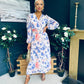Laoise Banded Midi Dress Floral Cream
