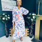 Laoise Banded Midi Dress Floral Cream