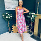 Alice Square Neck Midi Dress Pastel