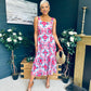 Alice Square Neck Midi Dress Pastel