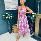 Alice Square Neck Midi Dress Pastel