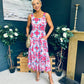 Alice Square Neck Midi Dress Pastel