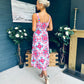 Alice Square Neck Midi Dress Pastel