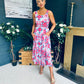 Alice Square Neck Midi Dress Pastel