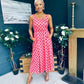 Alice Square Neck Midi Dress Peach