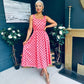 Alice Square Neck Midi Dress Peach