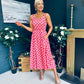 Alice Square Neck Midi Dress Peach