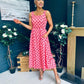 Alice Square Neck Midi Dress Peach