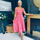 Alice Square Neck Midi Dress Peach