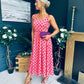 Alice Square Neck Midi Dress Peach