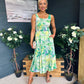 Alice Square Neck Midi Dress Green