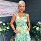 Alice Square Neck Midi Dress Green