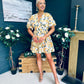 Trina Printed Mini Shirt Dress Yellow