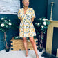 Trina Printed Mini Shirt Dress Yellow