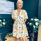 Trina Printed Mini Shirt Dress Yellow