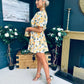 Trina Printed Mini Shirt Dress Yellow