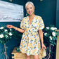 Trina Printed Mini Shirt Dress Yellow