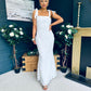 Seana Crochet Occasion Maxi Dress White