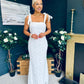 Seana Crochet Occasion Maxi Dress White