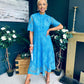 Ciava Crochet Detail Occasion Dress Blue