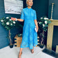 Ciava Crochet Detail Occasion Dress Blue
