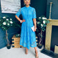 Ciava Crochet Detail Occasion Dress Blue