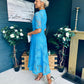 Ciava Crochet Detail Occasion Dress Blue